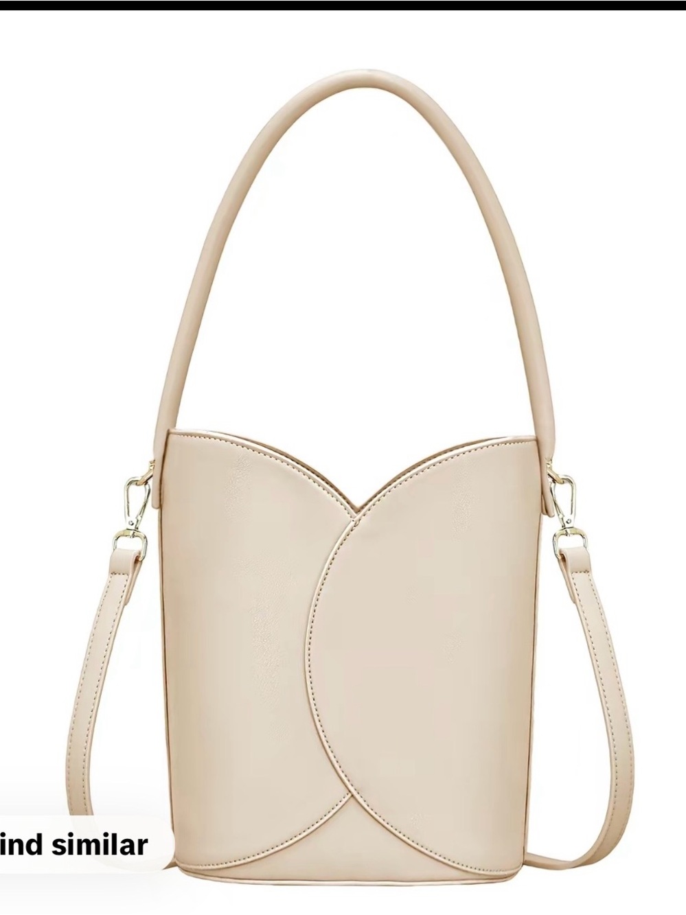 Brand new women’s Elegant Cream Bucket Bag with Removable Strap